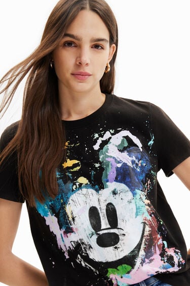 Pensamiento dos tubo respirador Camiseta Mickey Mouse arty de mujer I Desigual.com