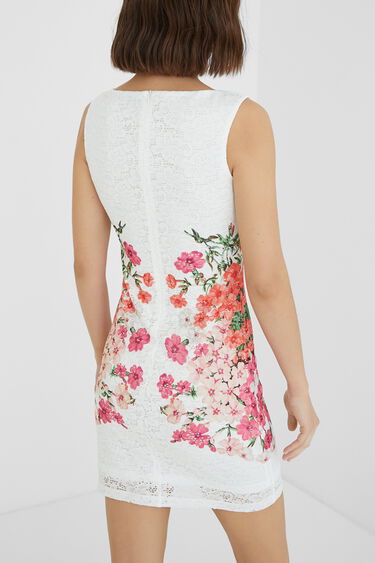 Kurzes Kleid Spitze Blumen Desigual Com