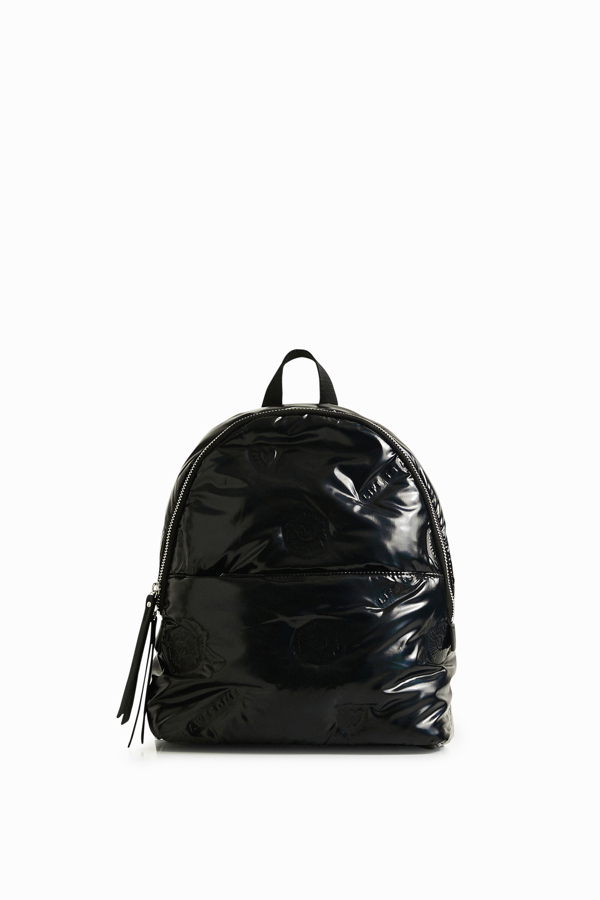 Desigual Padded Mini-backpack Vinyl In Black