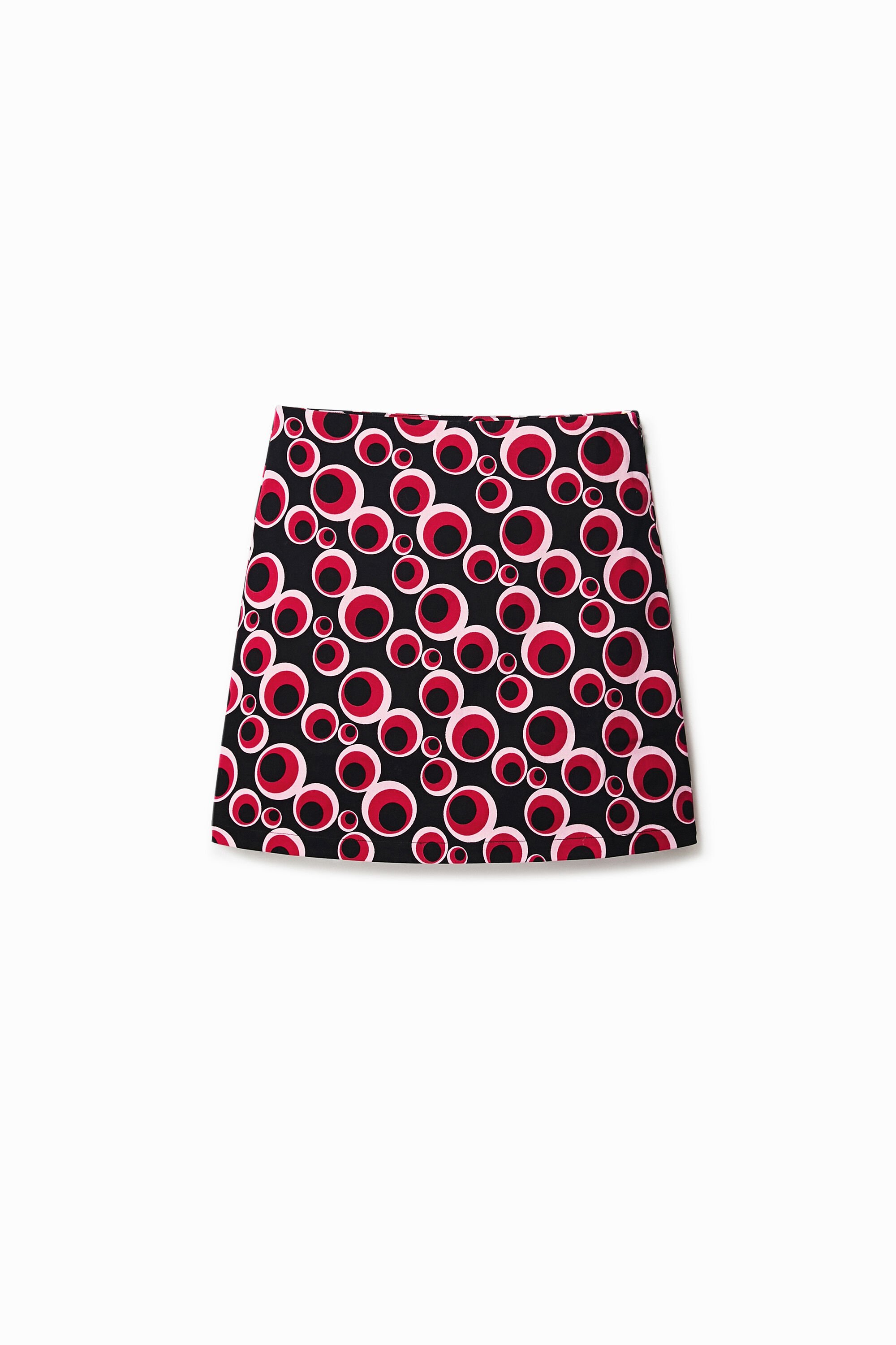 desigual Slim fit minirok met cirkels - BLACK