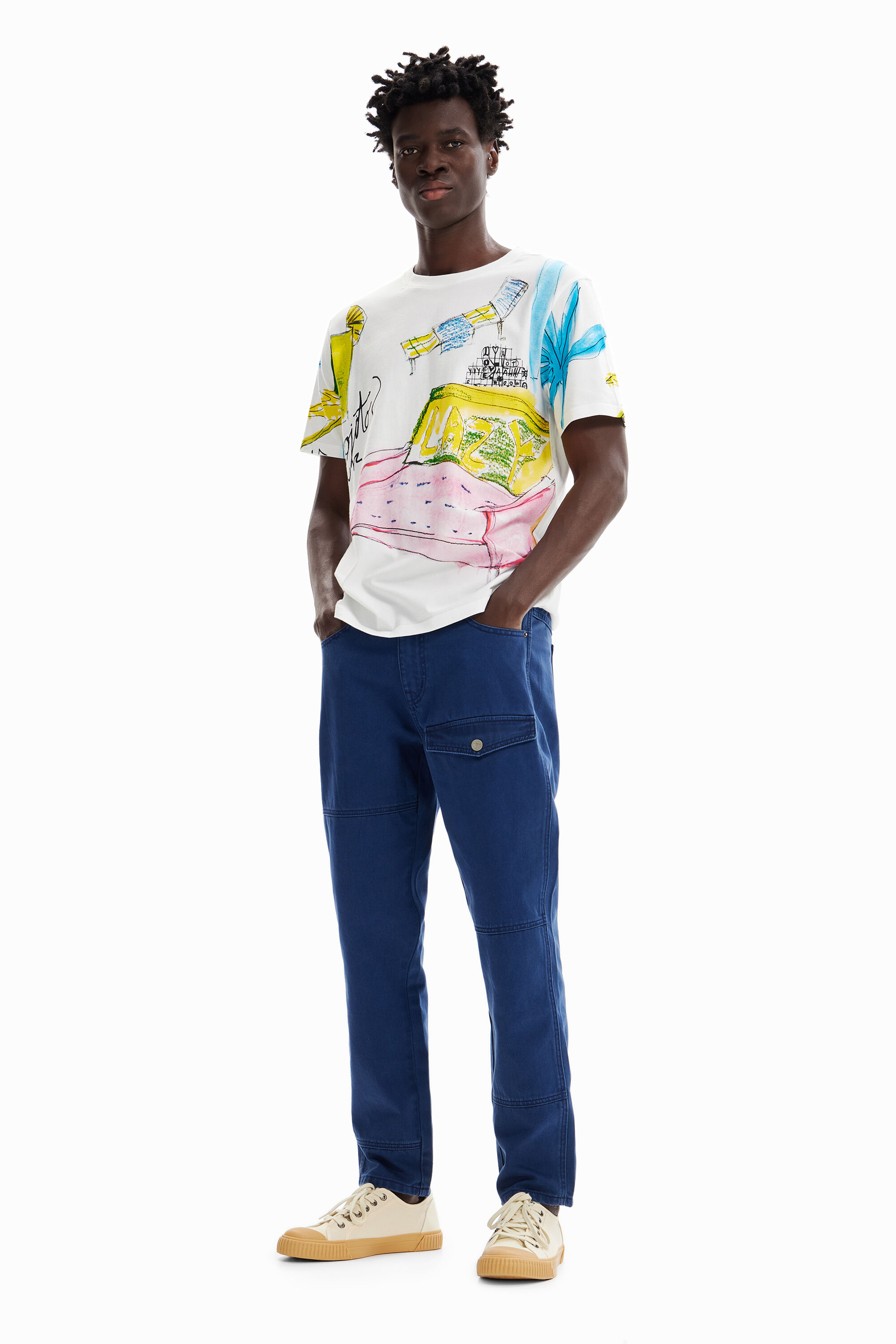 Twill pocket trousers