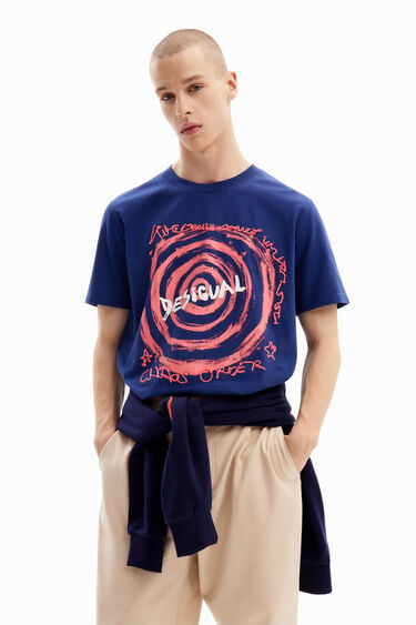 T-shirt espiral com logótipo | Desigual