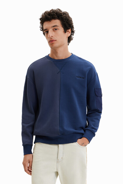 Half-and-half sweatshirt