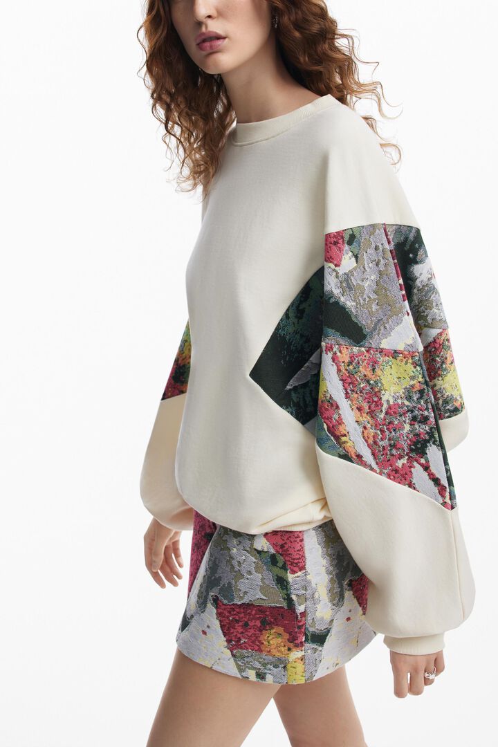 Sweatshirt with printed sleeves M. Christian Lacroix | Desigual