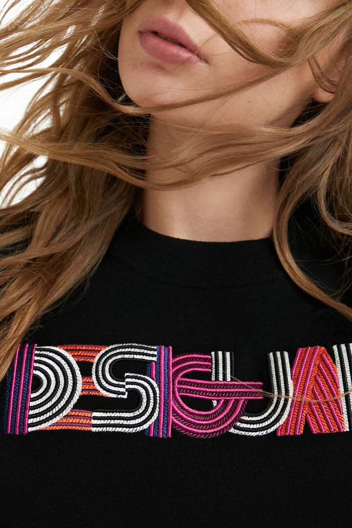 Cropped logo pulover z vezenino | Desigual