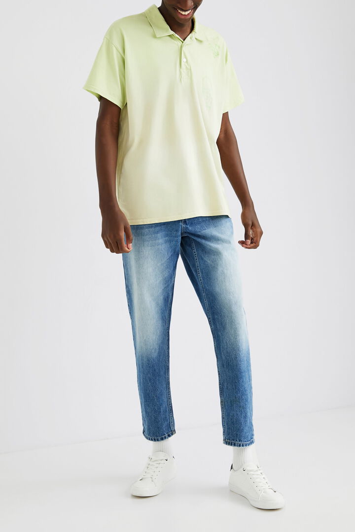 Short-sleeve arty print polo shirt | Desigual