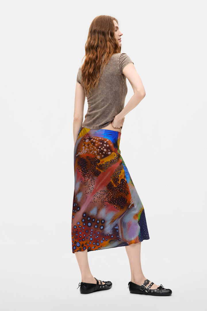 Printed midi skirt