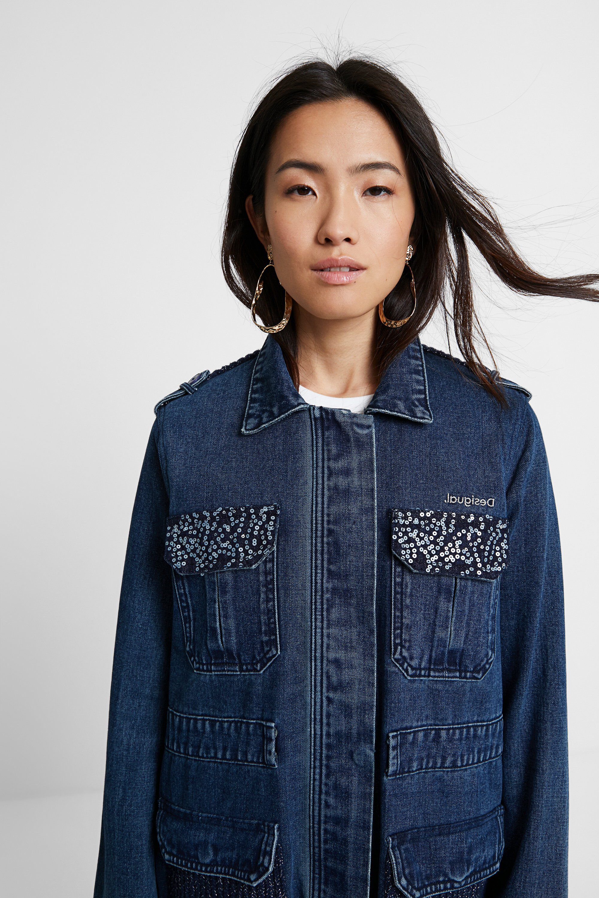 Tricot denim parka | Desigual.com