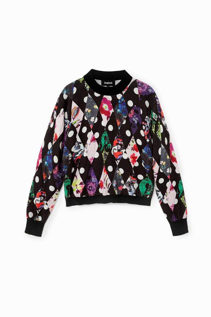 Knit jumper floral diamond shapes | Desigual