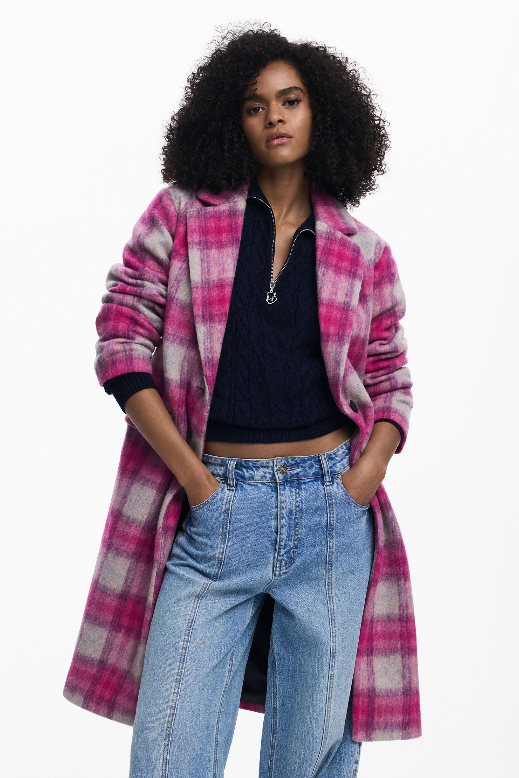 美品！デジグアルDesigual 花柄スエード調ジャケット 44 美品！デジグアルDesigual 花柄スエード調ジャケット 44