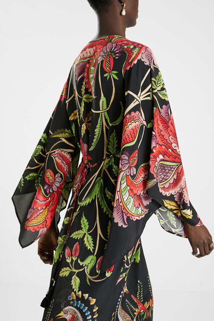 Vestido comprido loose manga larga 3/4 | Desigual