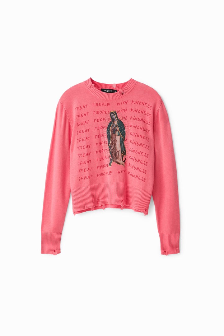 Sweter z motywem Matki Bożej z Guadalupe