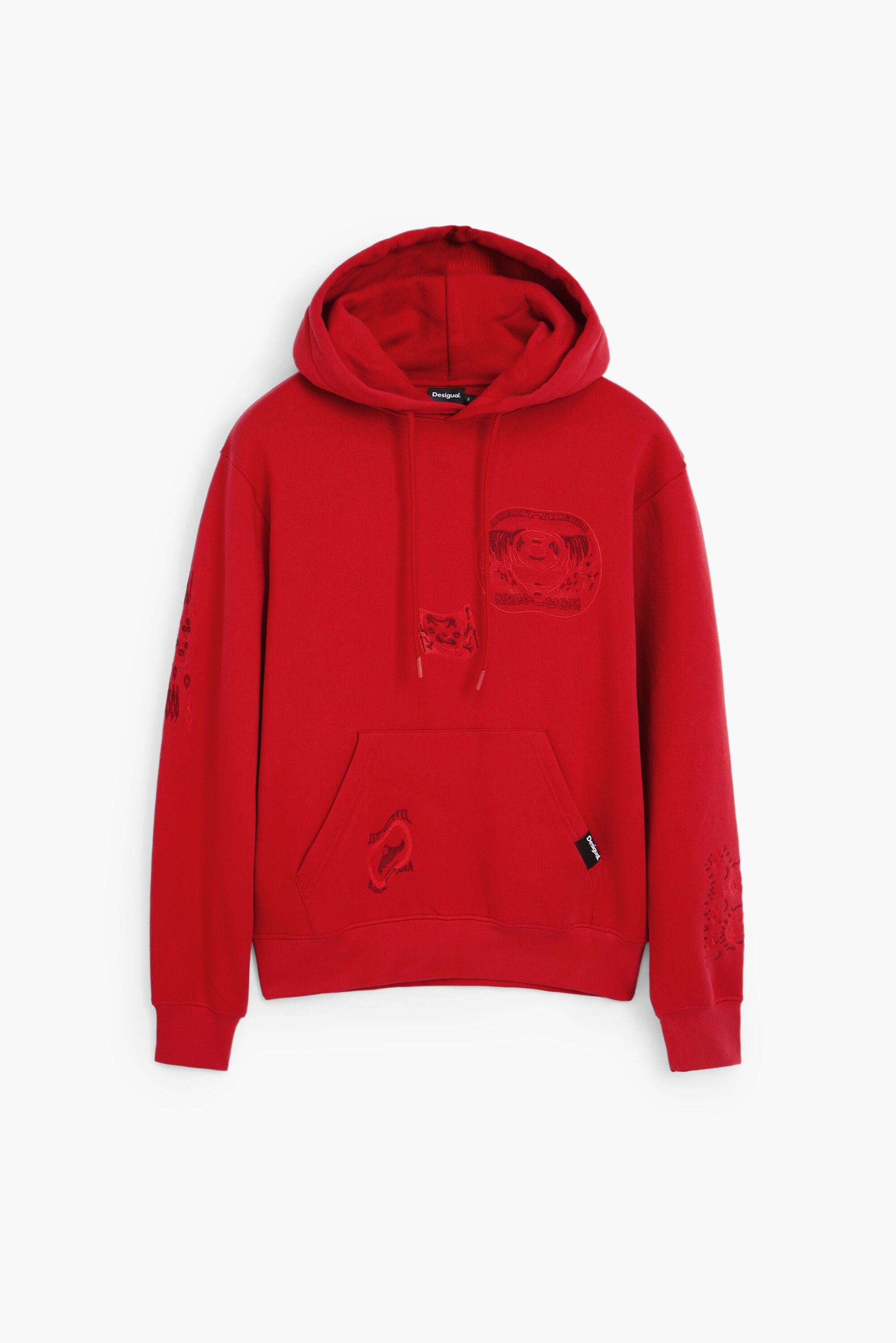 Desigual, Sudadera bordados tigre, Algodon, Rojo, XL