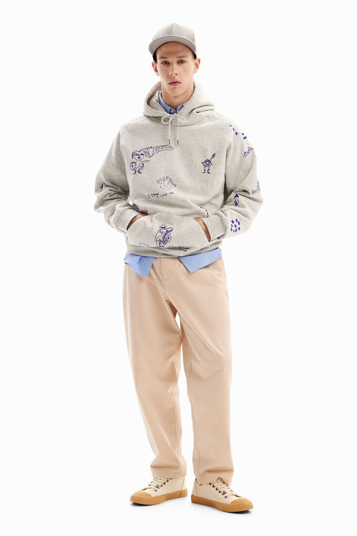 Sweat-shirt capuche broderies | Desigual