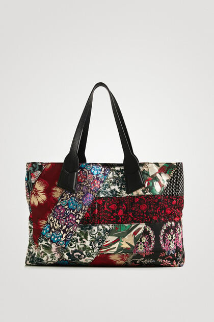 Shopping type bag floral jacquard
