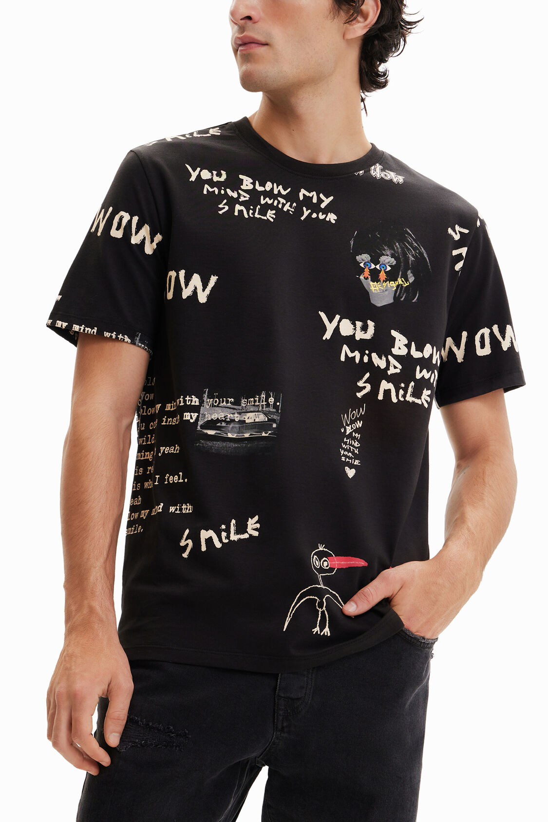 Quagga lavabo En la madrugada Camiseta manga corta textos | Desigual.com
