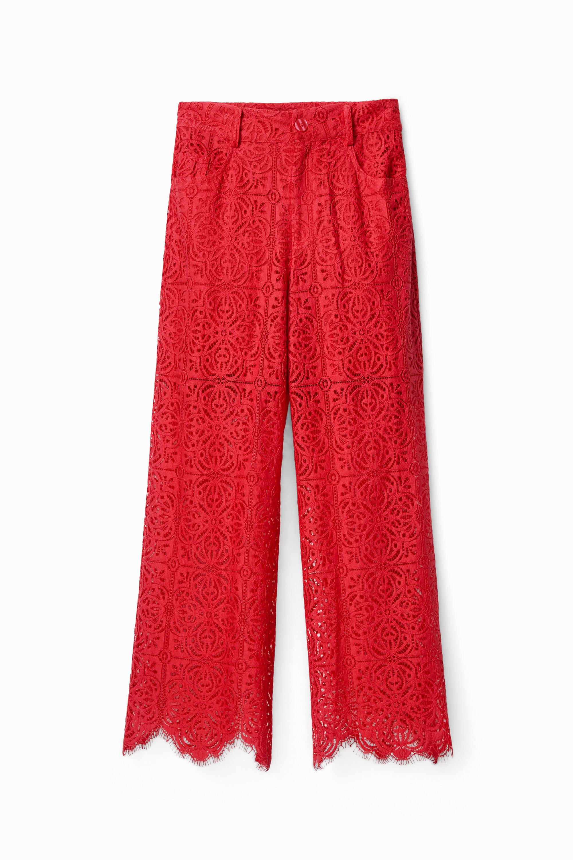 Hose mit Spitze und Transparenzen