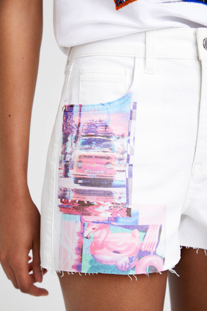 Denim shorts with patches | Desigual