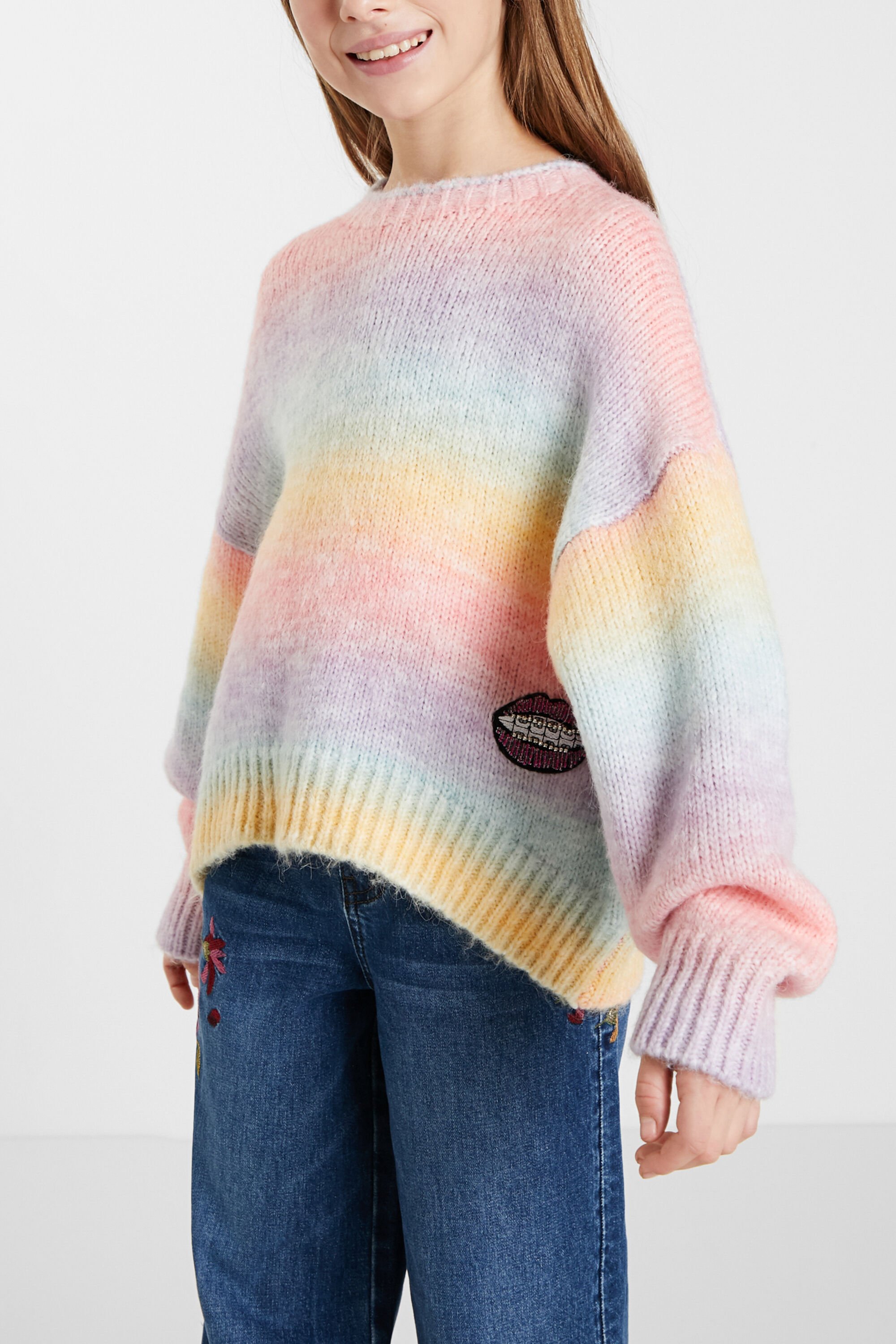 Oversize rainbow knit jumper Desigual