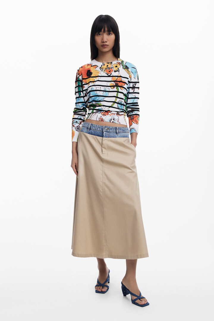 Striped floral sweater | Desigual