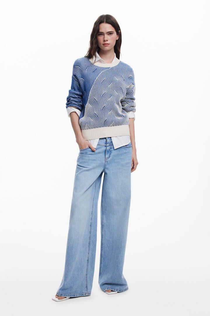 Two-tone knit sweater | Desigual