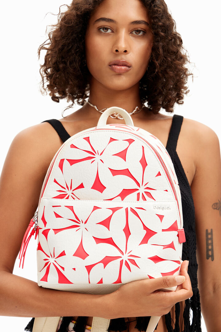 Mochila S flores troqueladas | Desigual