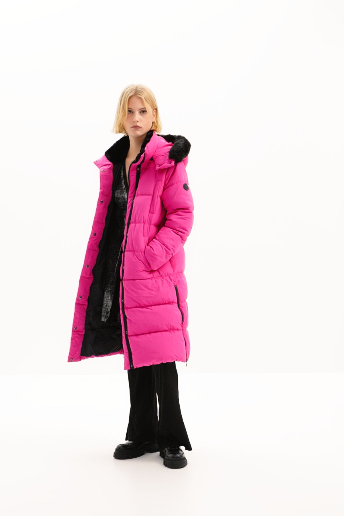 Padded belted coat womens online