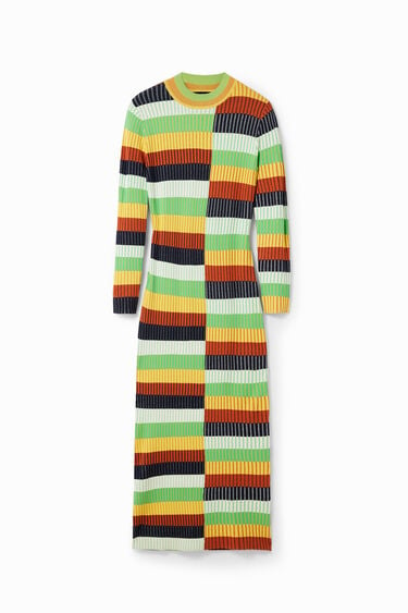 Striped knit midi dress | Desigual