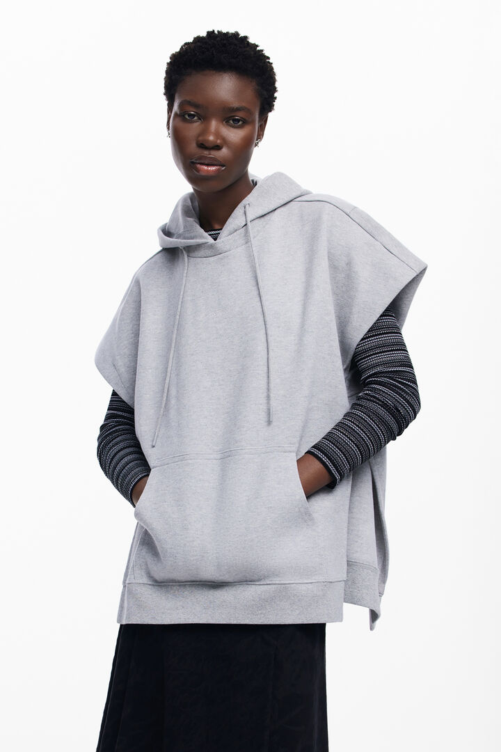 Plain poncho sweatshirt