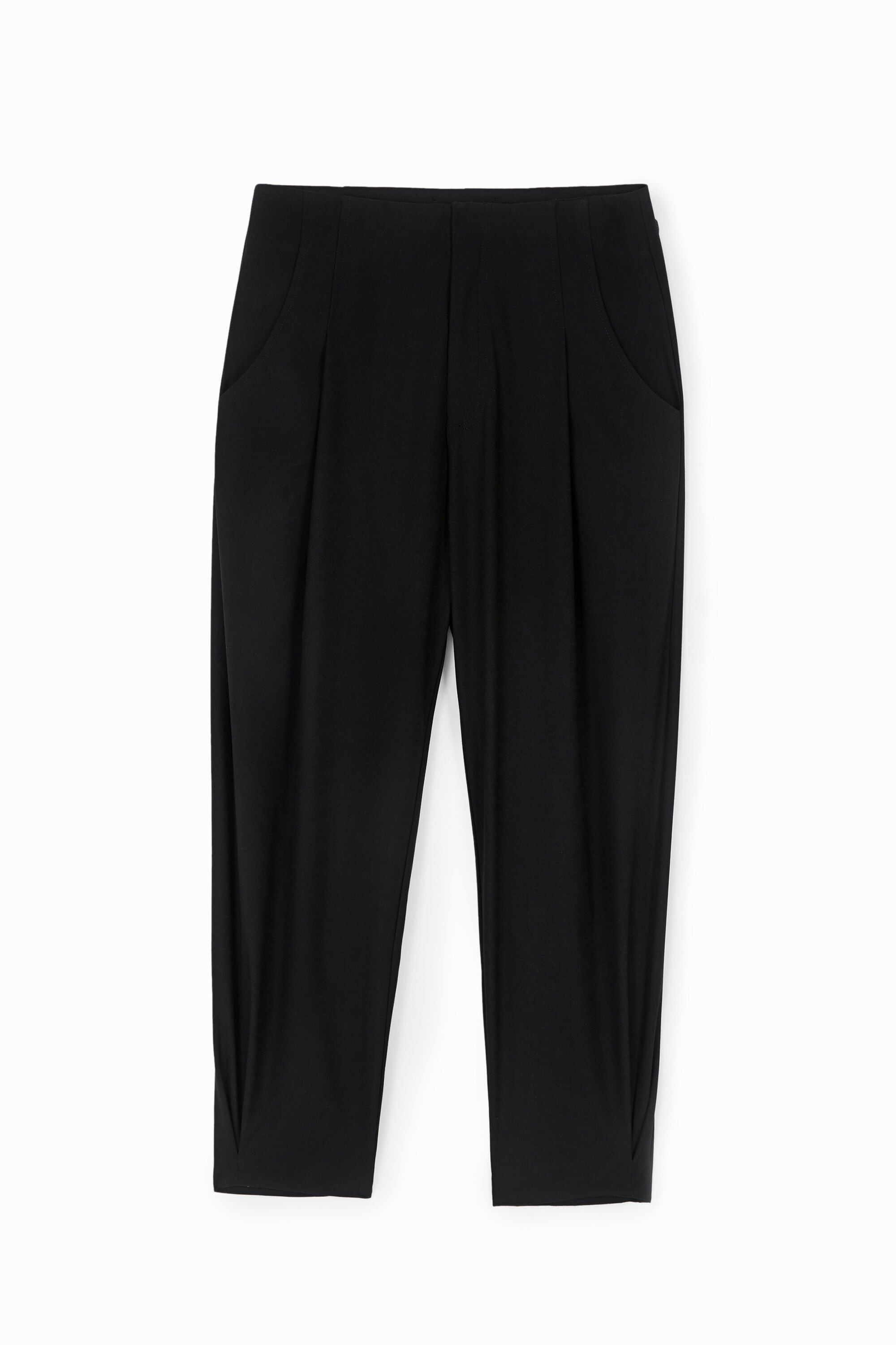 Schwarze Bundfaltenhose