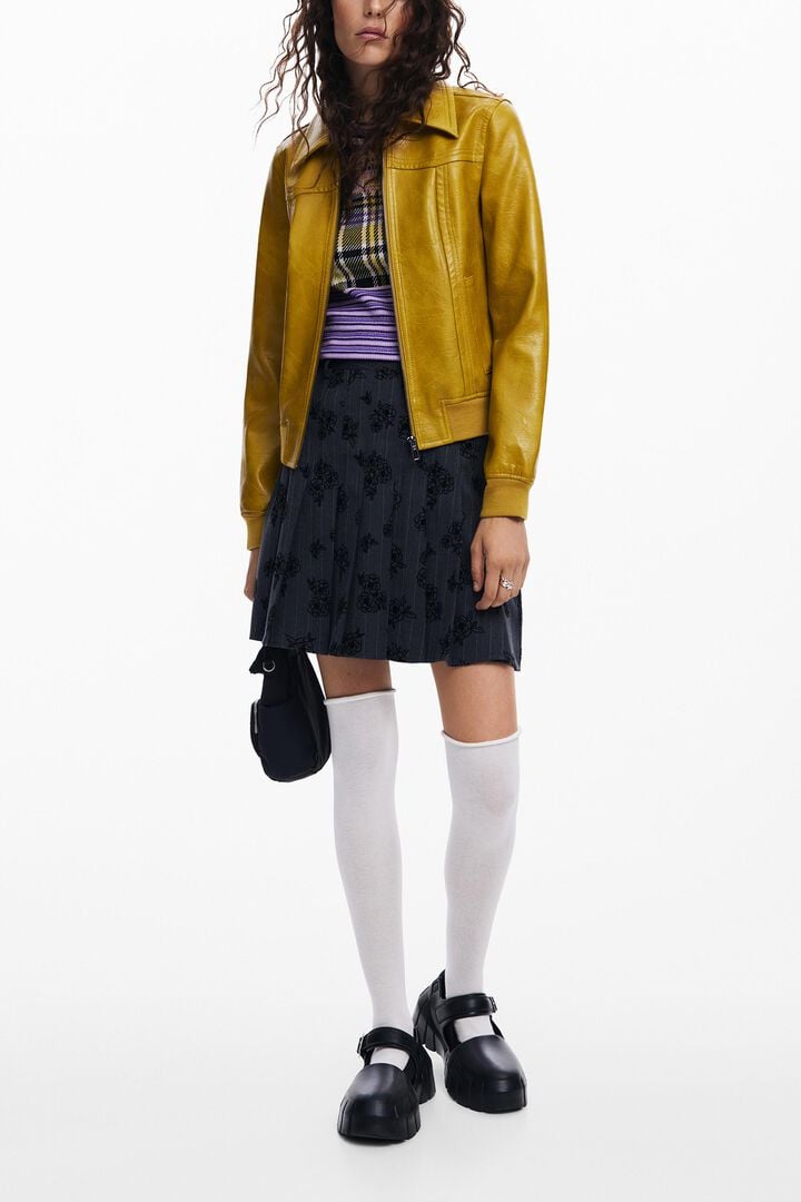 Cazadora biker efecto piel | Desigual