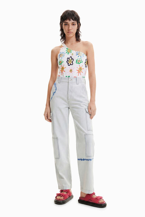 TIE-DYE CARGO JEANS