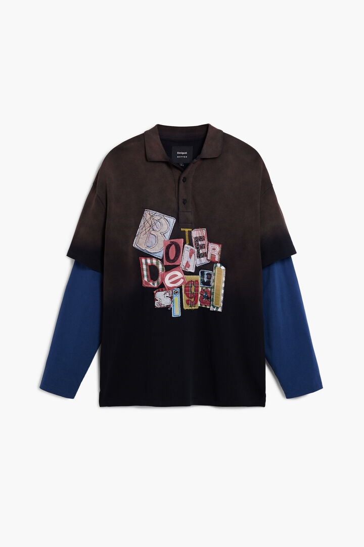 Camiseta de manga dupla patch Botter
