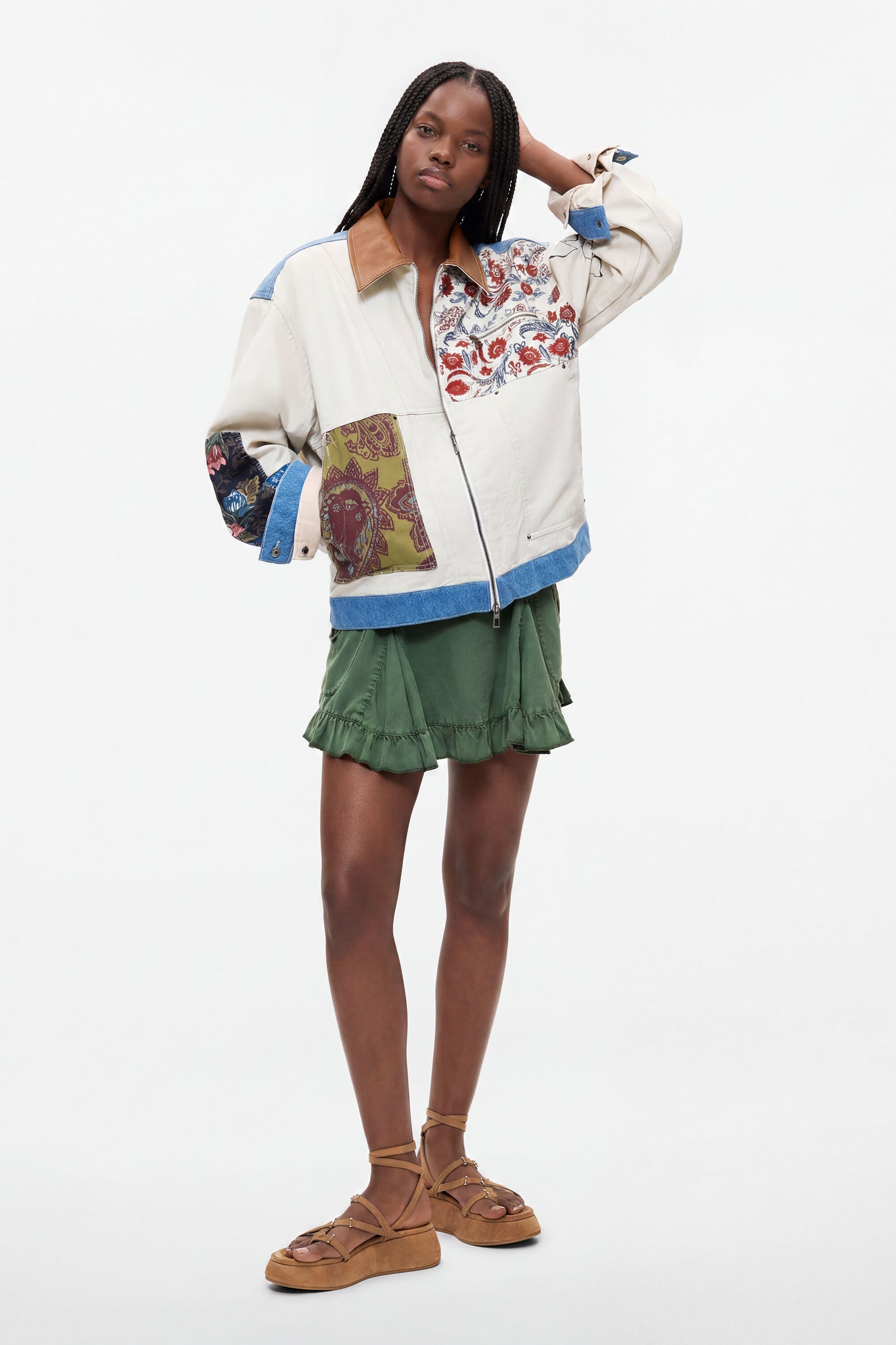 パッチワークコート ホワイト 男性用 I Desigual.com