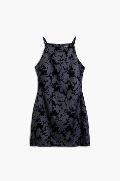 FLOCKED SHORT DRESS