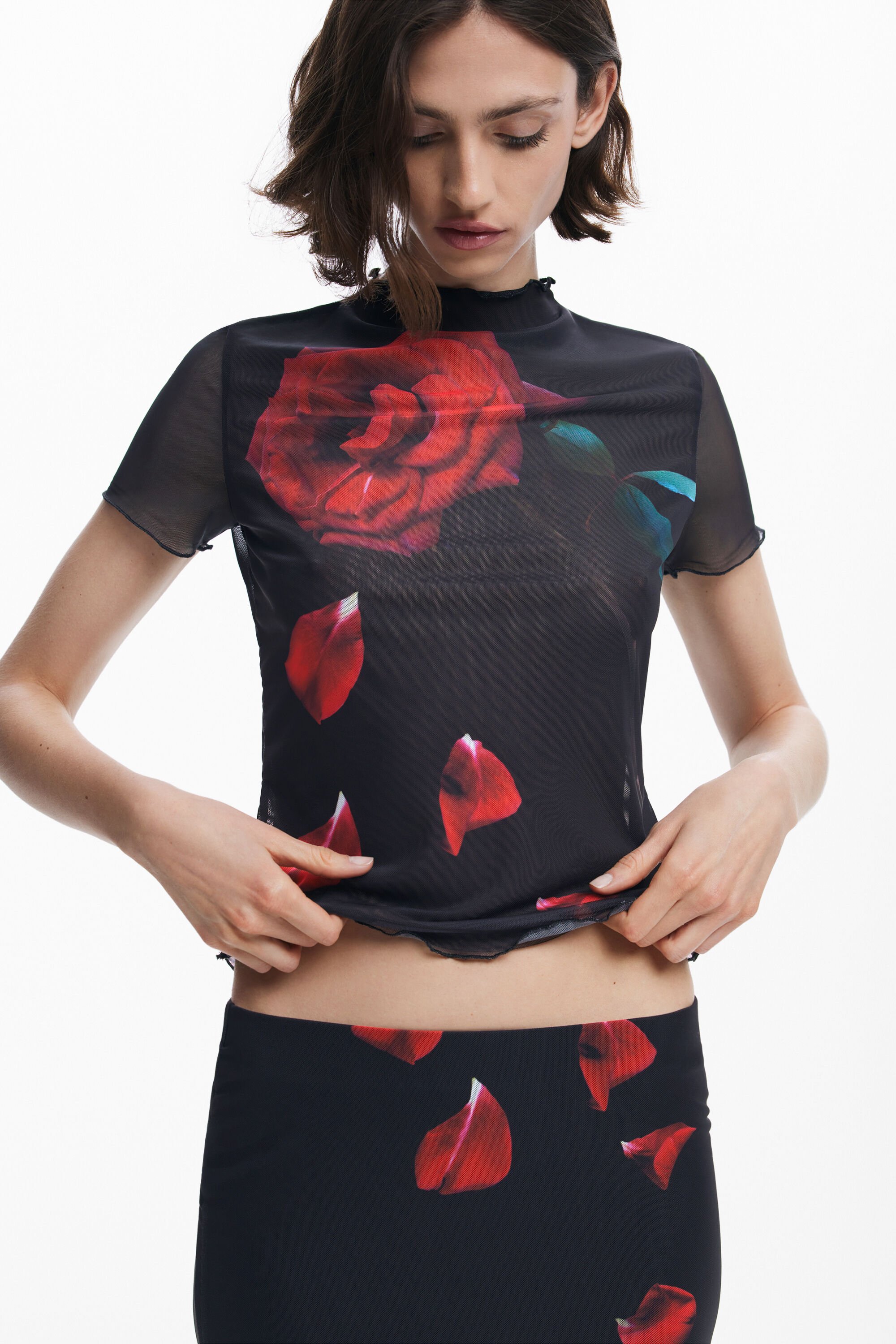 Desigual Tyler Mcgillivary Flower T-shirt In Black