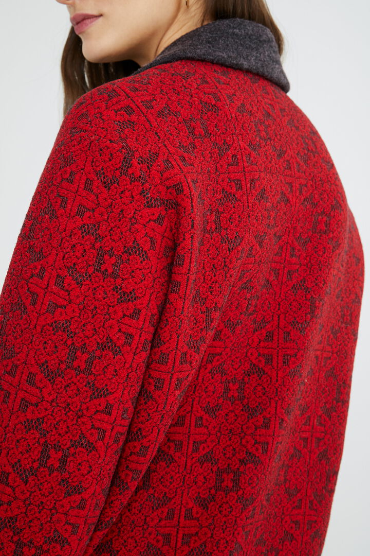 Abrigo largo tricot cenefas | Desigual
