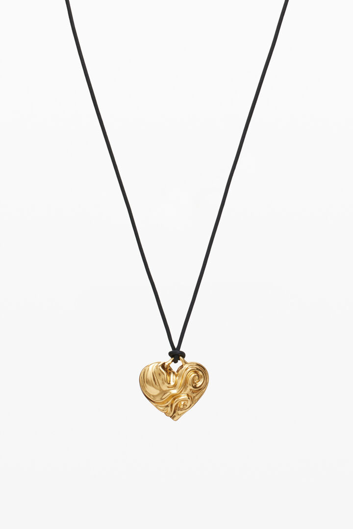 Zalio gold-plated heart pendant with cord | Desigual