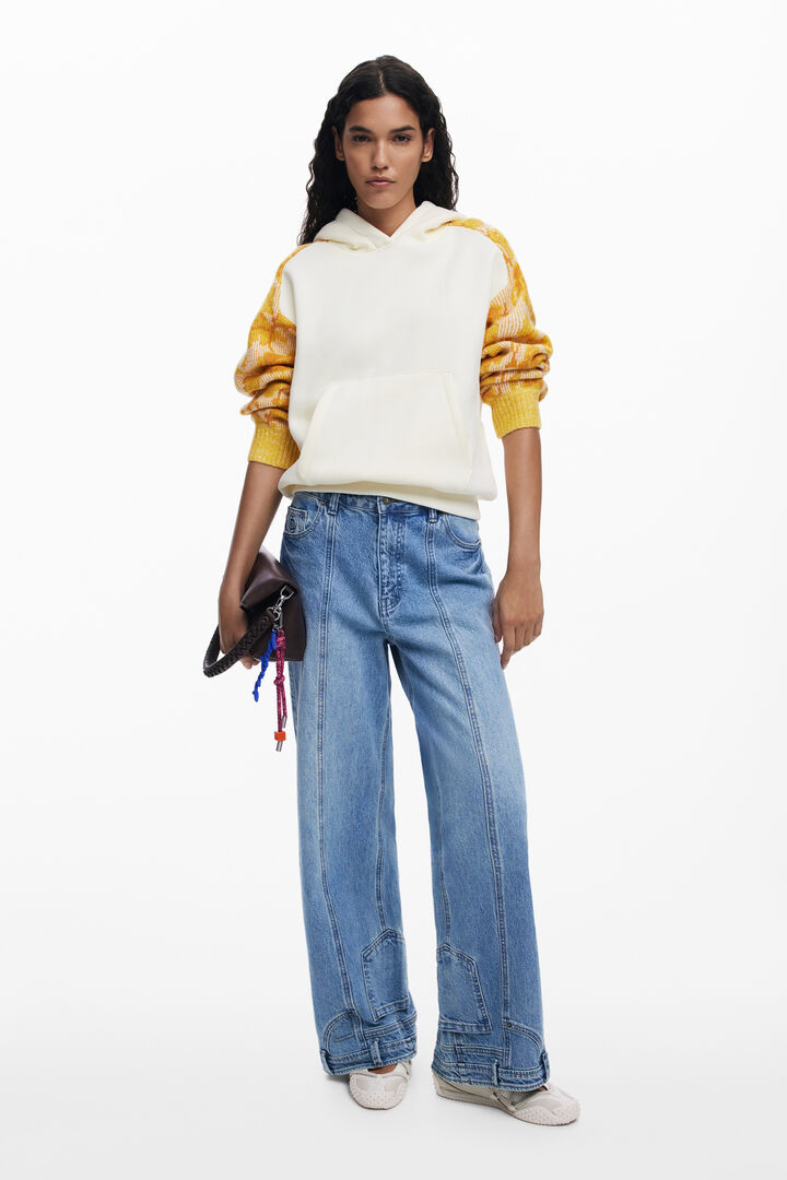 Sweat-shirt manches jacquard | Desigual