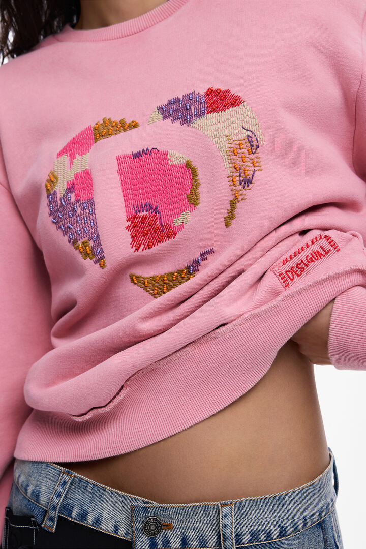 Sweatshirt with logo beads | Desigual