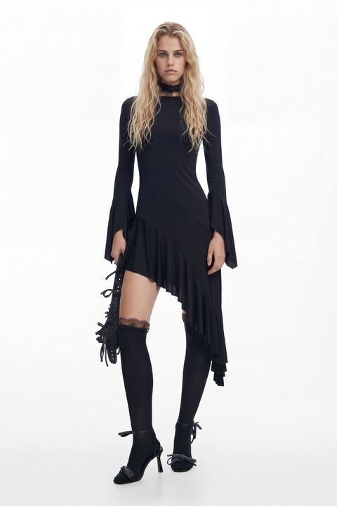 ASYMMETRIC BLACK DRESS MARÍA ESCOTÉ