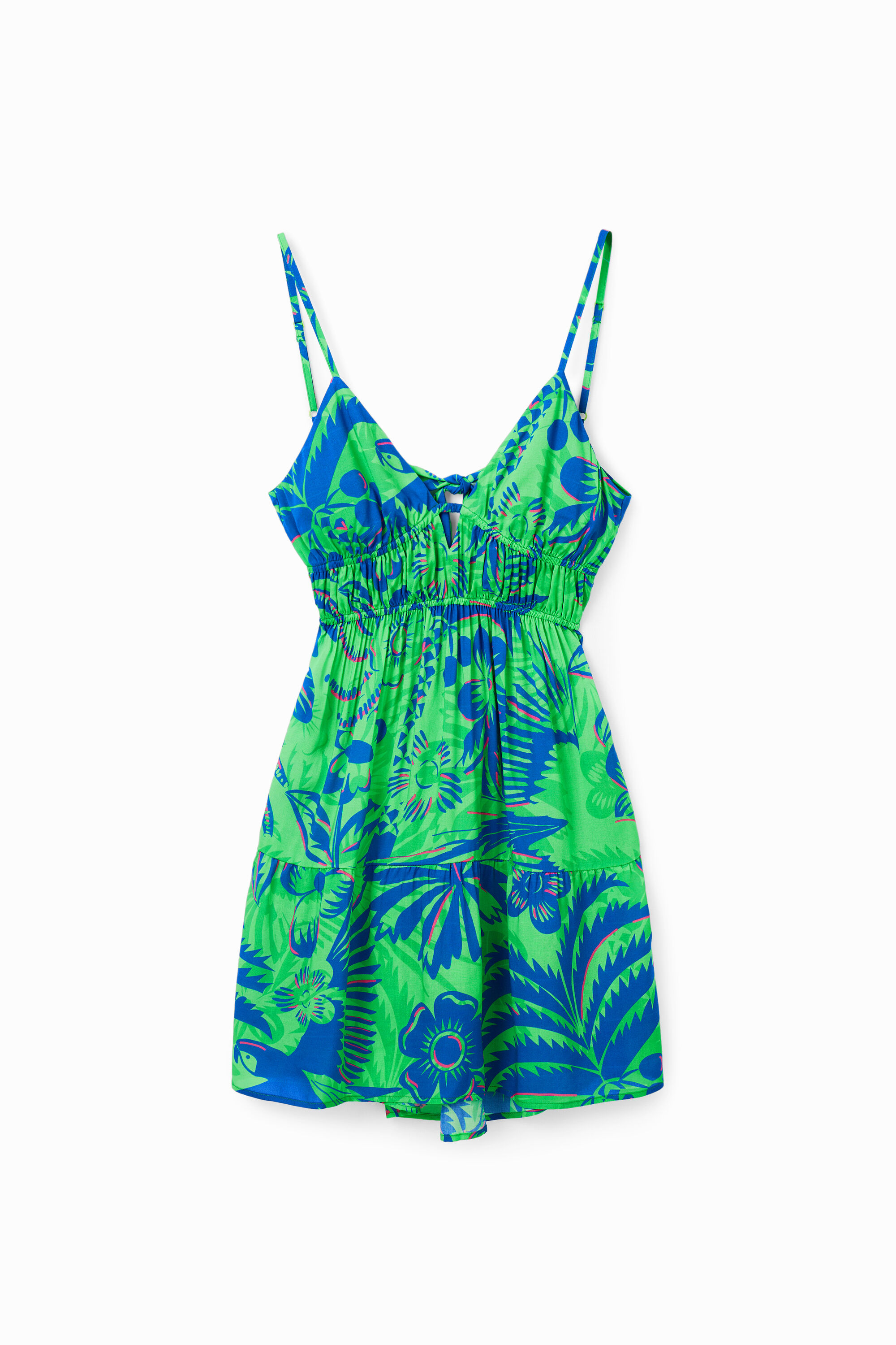 Short tropical cut-out dress