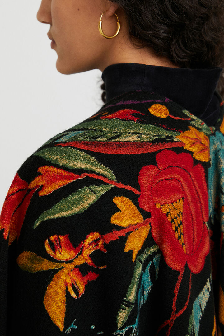 Floral poncho fringe | Desigual