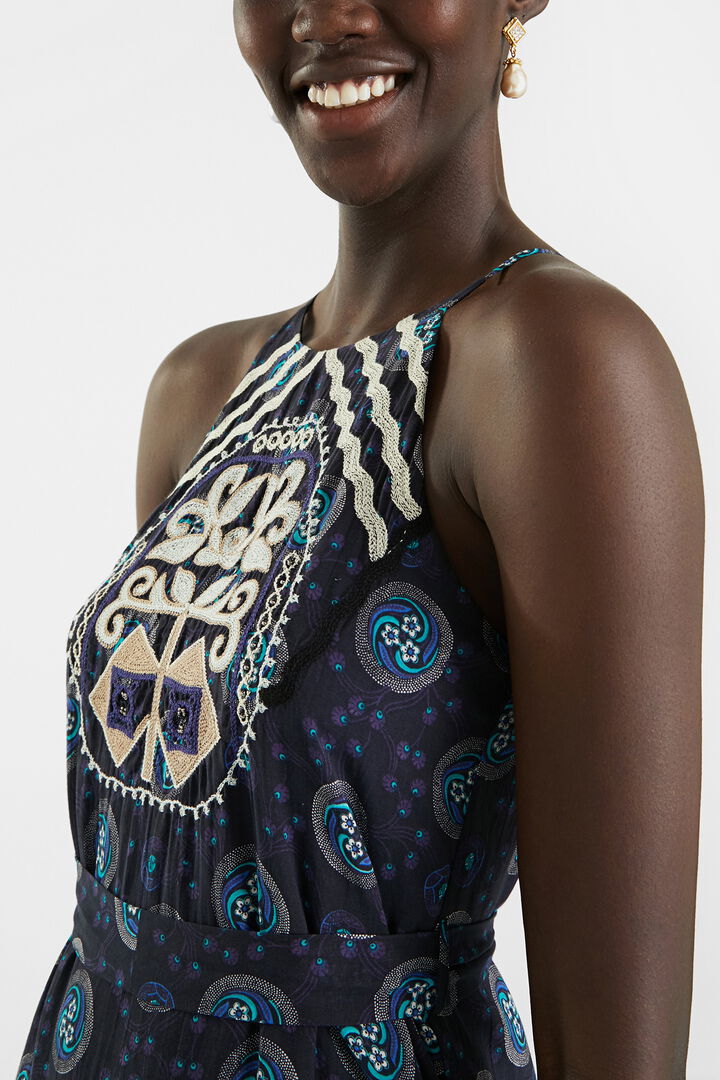 Midi dress embroidered halter | Desigual