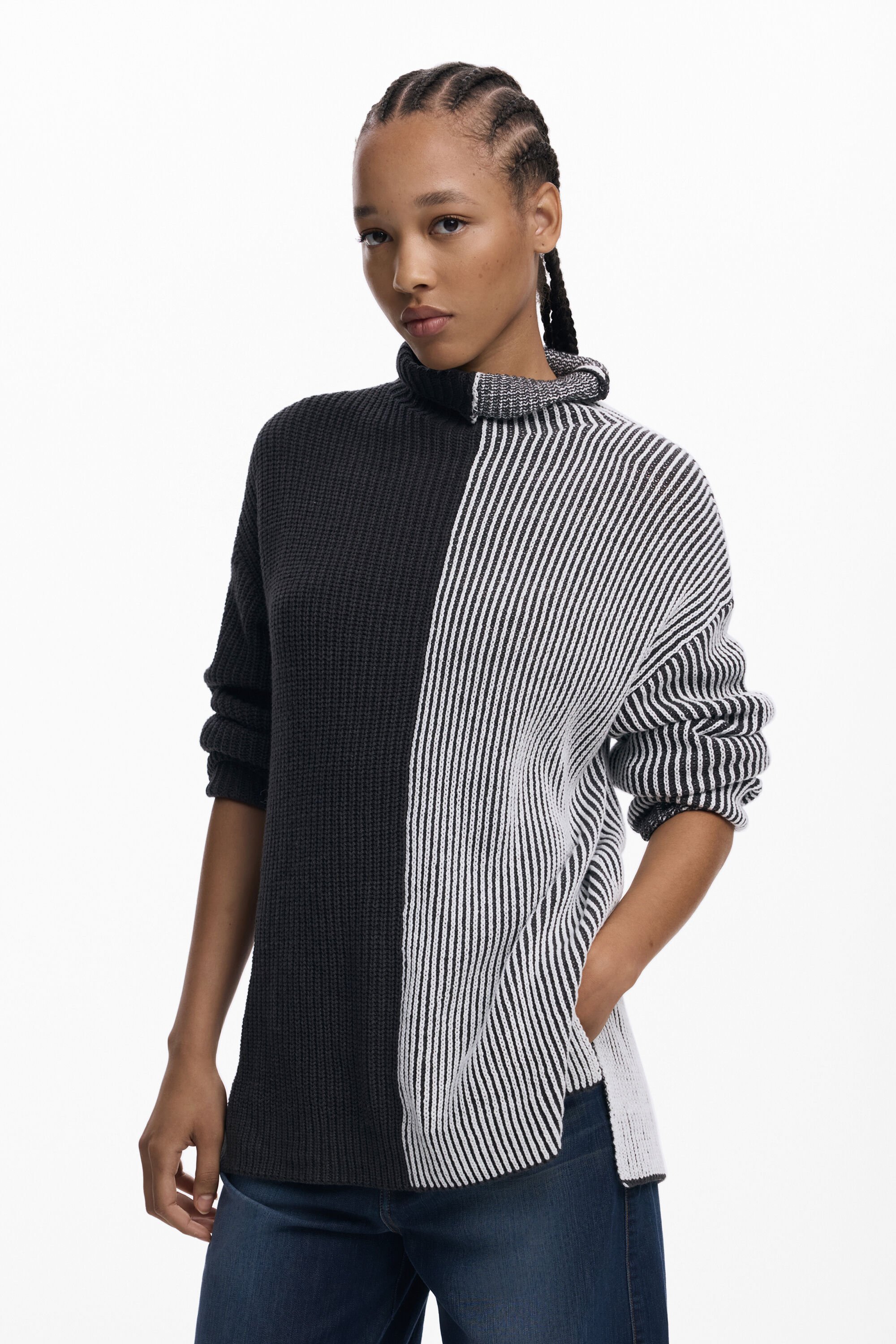 Pull bicolore à rayures - Desigual - Modalova