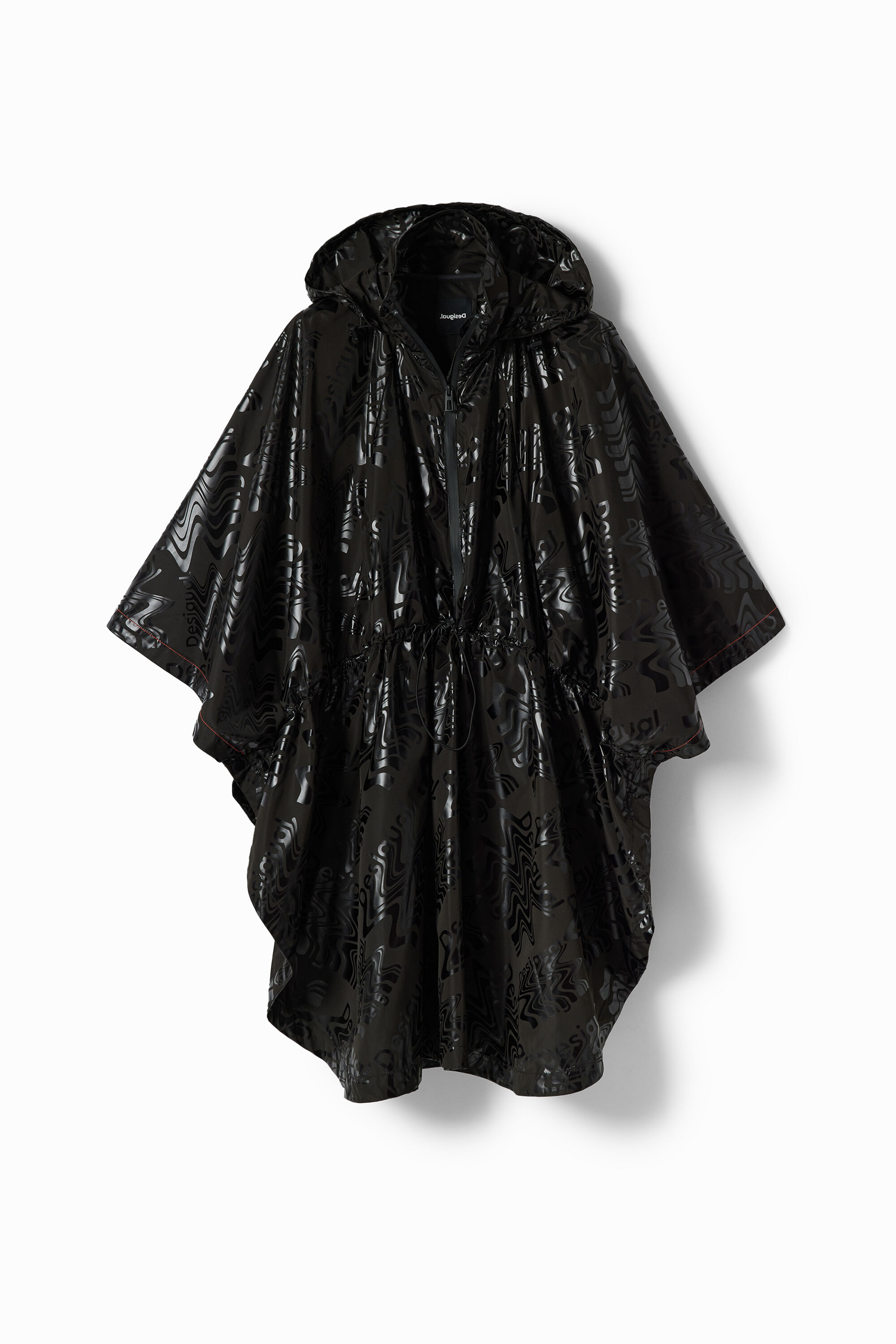 Logo hooded raincoat