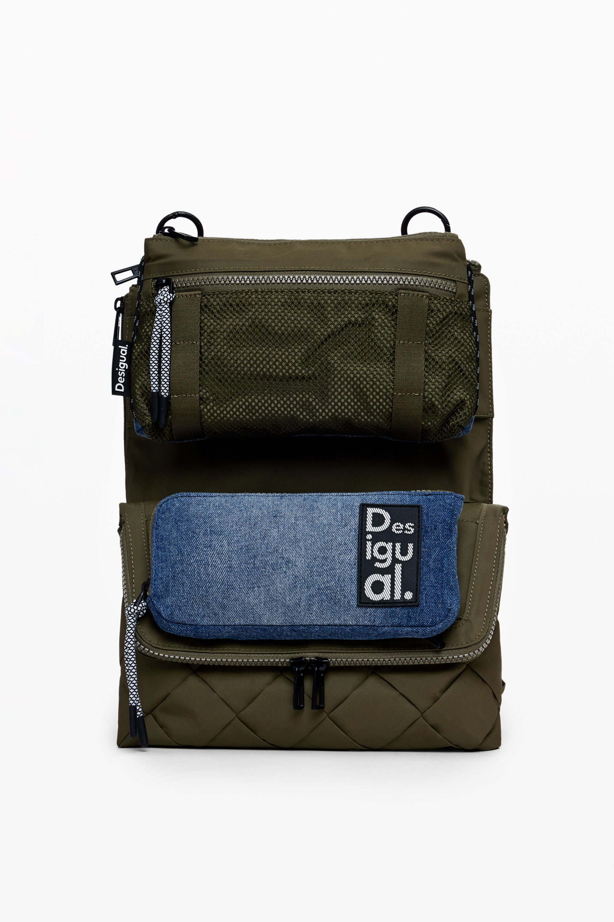 Desigual Two-tone Crossbody Bag In Green