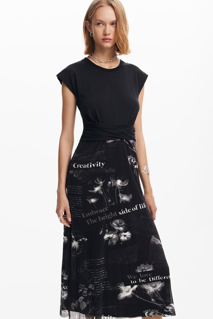 Vestito midi con scritte | Desigual