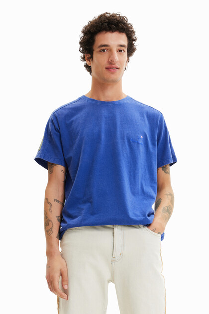 Embroidered plain T-shirt