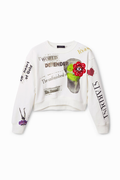 Sudadera textos periódico